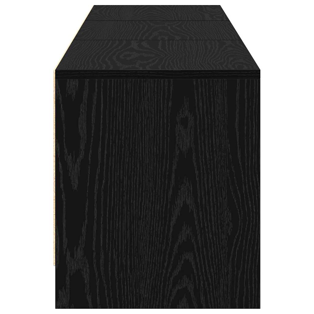 Tv-Skap Med Led-Lamper Med Skuff Svart Eik 162 X 34 X 40 Cm