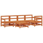 Hage Lounge Sett 6 Pcs Voksbrun Massiv Furu