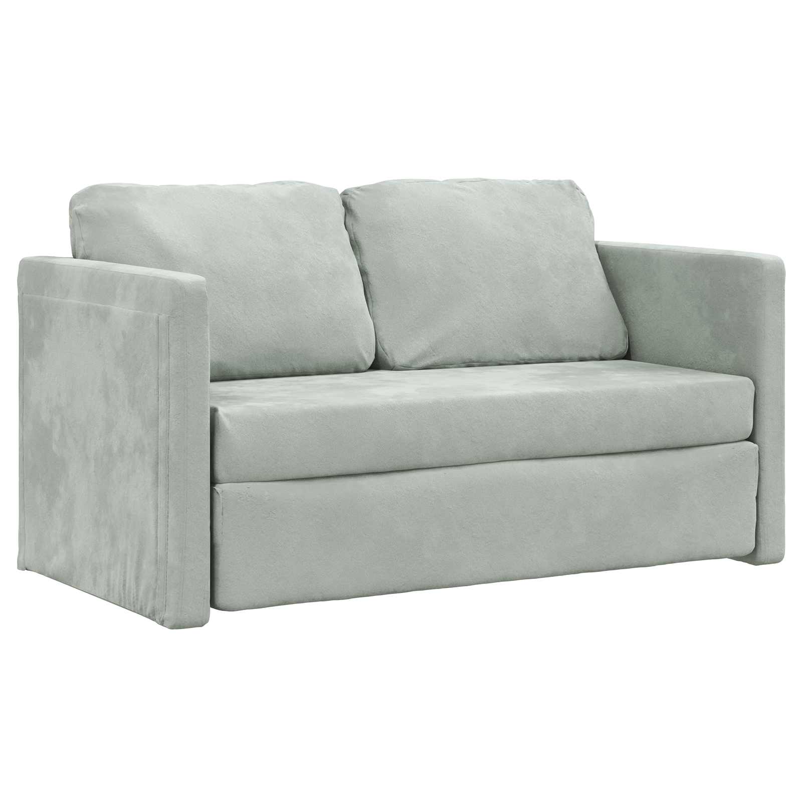 Sammenleggbar Sofa Seng Lysegrå 122 X 70 X 60 Cm Fløyel