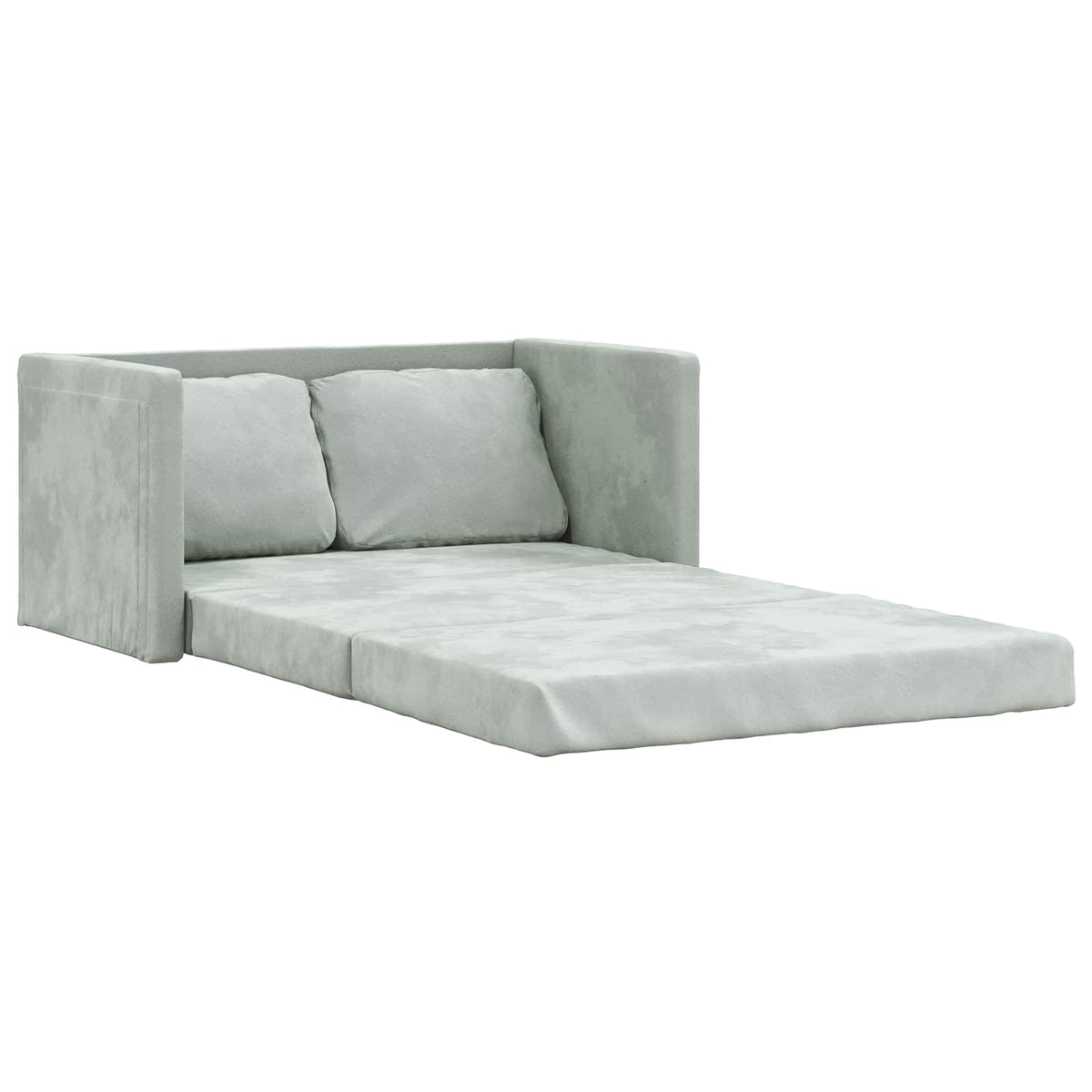 Sammenleggbar Sofa Seng Lysegrå 122 X 70 X 60 Cm Fløyel