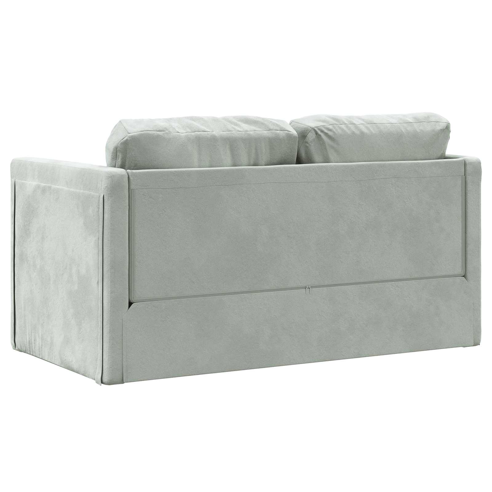 Sammenleggbar Sofa Seng Lysegrå 122 X 70 X 60 Cm Fløyel