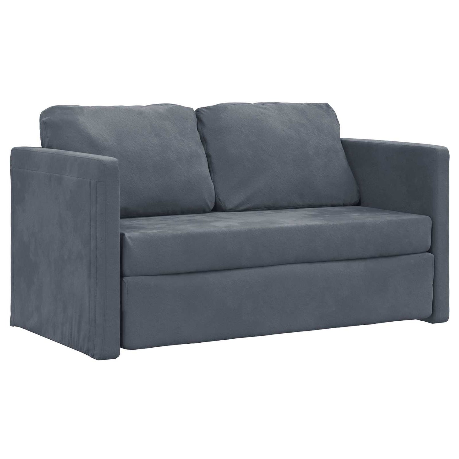 Sammenleggbar Sofa Seng Mørkegrå 122 X 70 X 60 Cm Fløyel