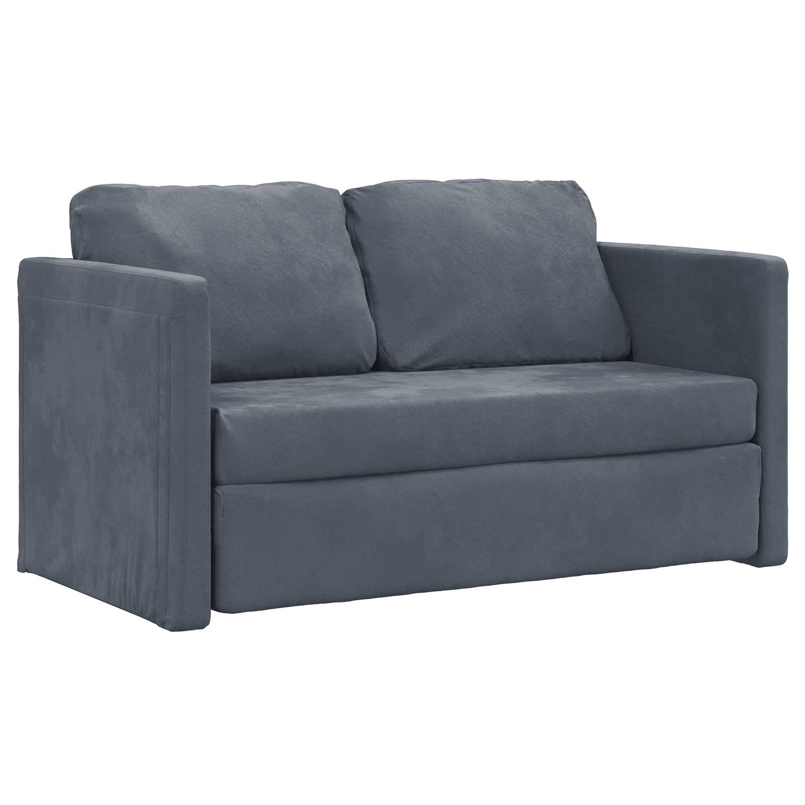 Sammenleggbar Sofa Seng Mørkegrå 122 X 70 X 60 Cm Fløyel