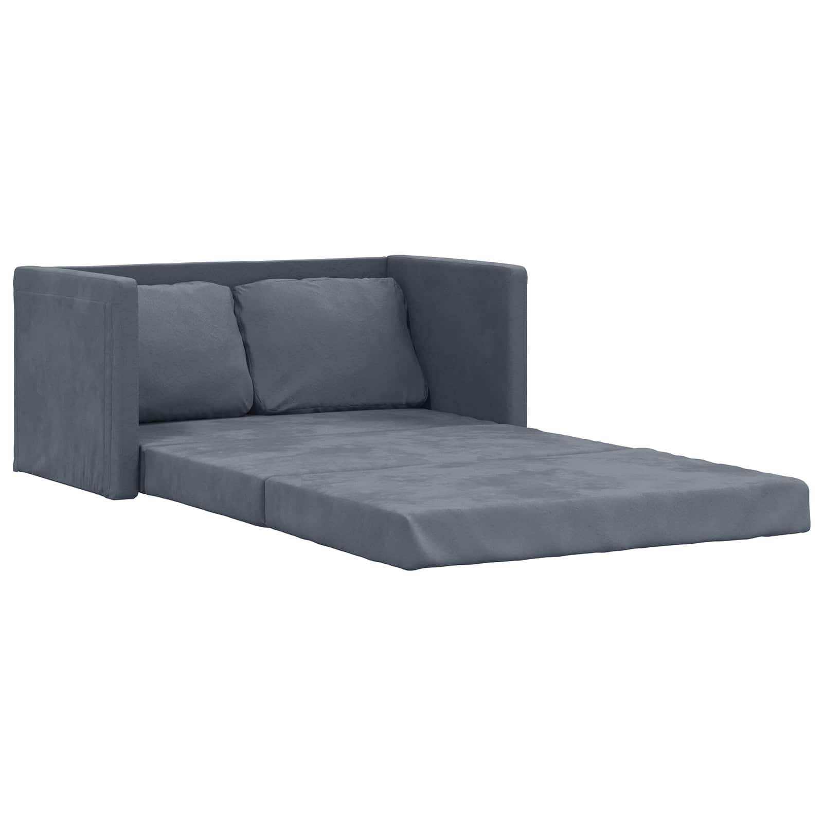 Sammenleggbar Sofa Seng Mørkegrå 122 X 70 X 60 Cm Fløyel