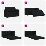 Sammenleggbar Sofa Seng Svart 112 X 60 X 55 Cm Stoff