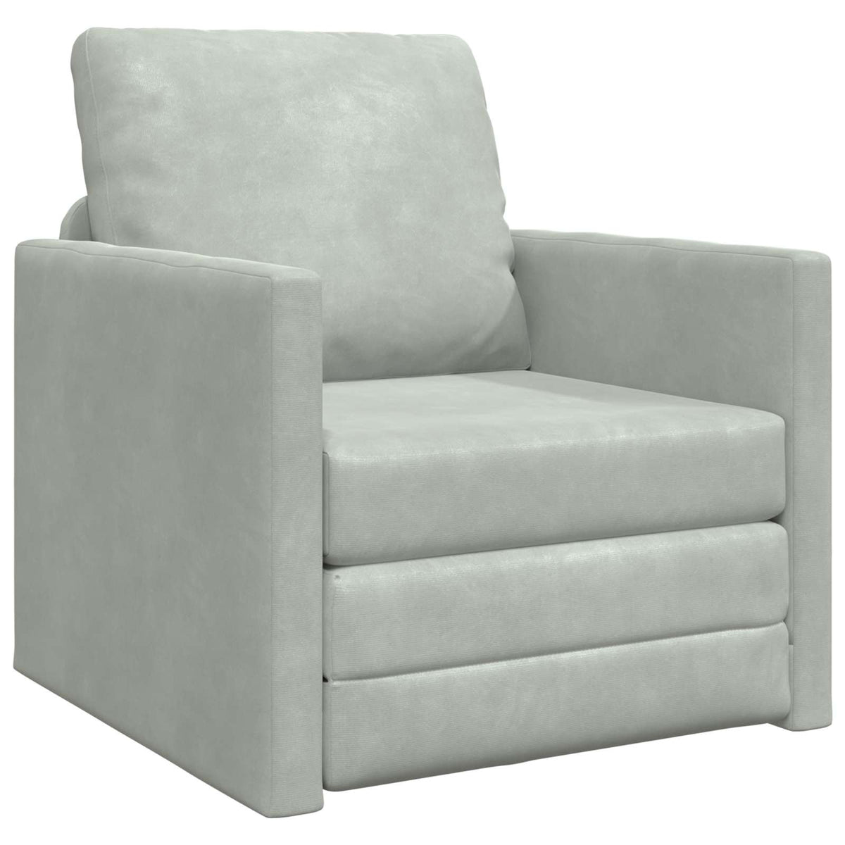 Sammenleggbar Sofa Seng Lysegrå 74 X 77 X 81 Cm Fløyel