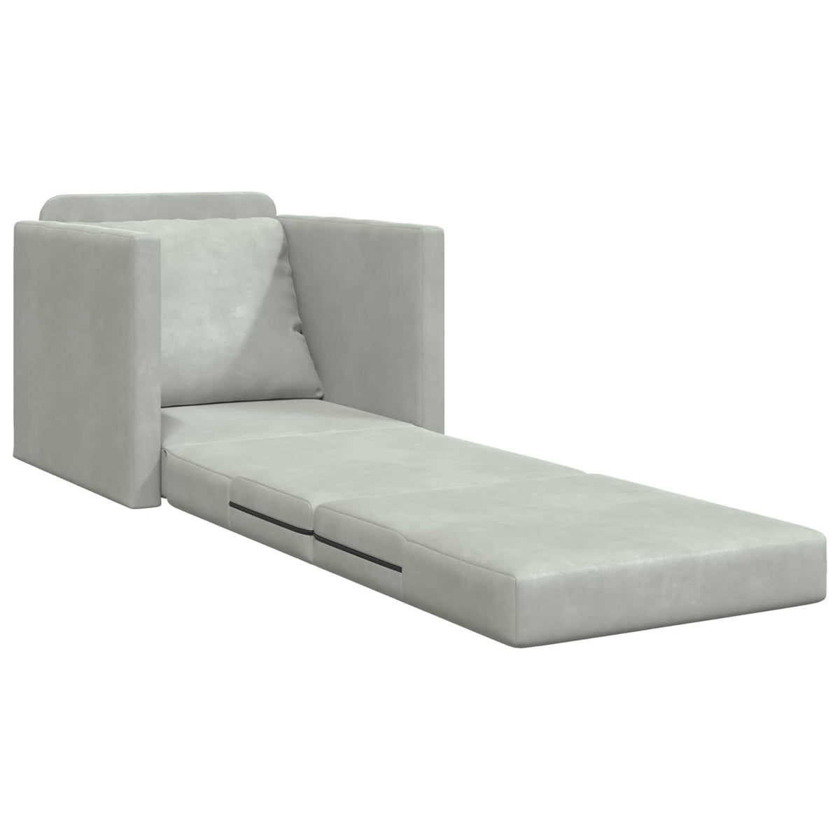 Sammenleggbar Sofa Seng Lysegrå 74 X 77 X 81 Cm Fløyel