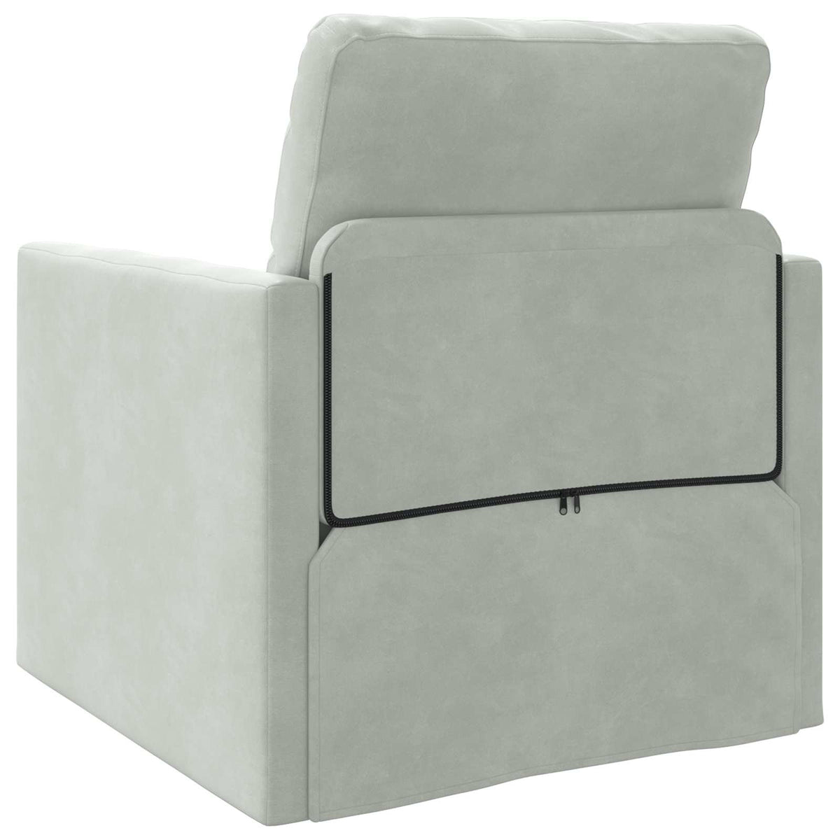 Sammenleggbar Sofa Seng Lysegrå 74 X 77 X 81 Cm Fløyel