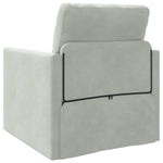 Sammenleggbar Sofa Seng Lysegrå 74 X 77 X 81 Cm Fløyel