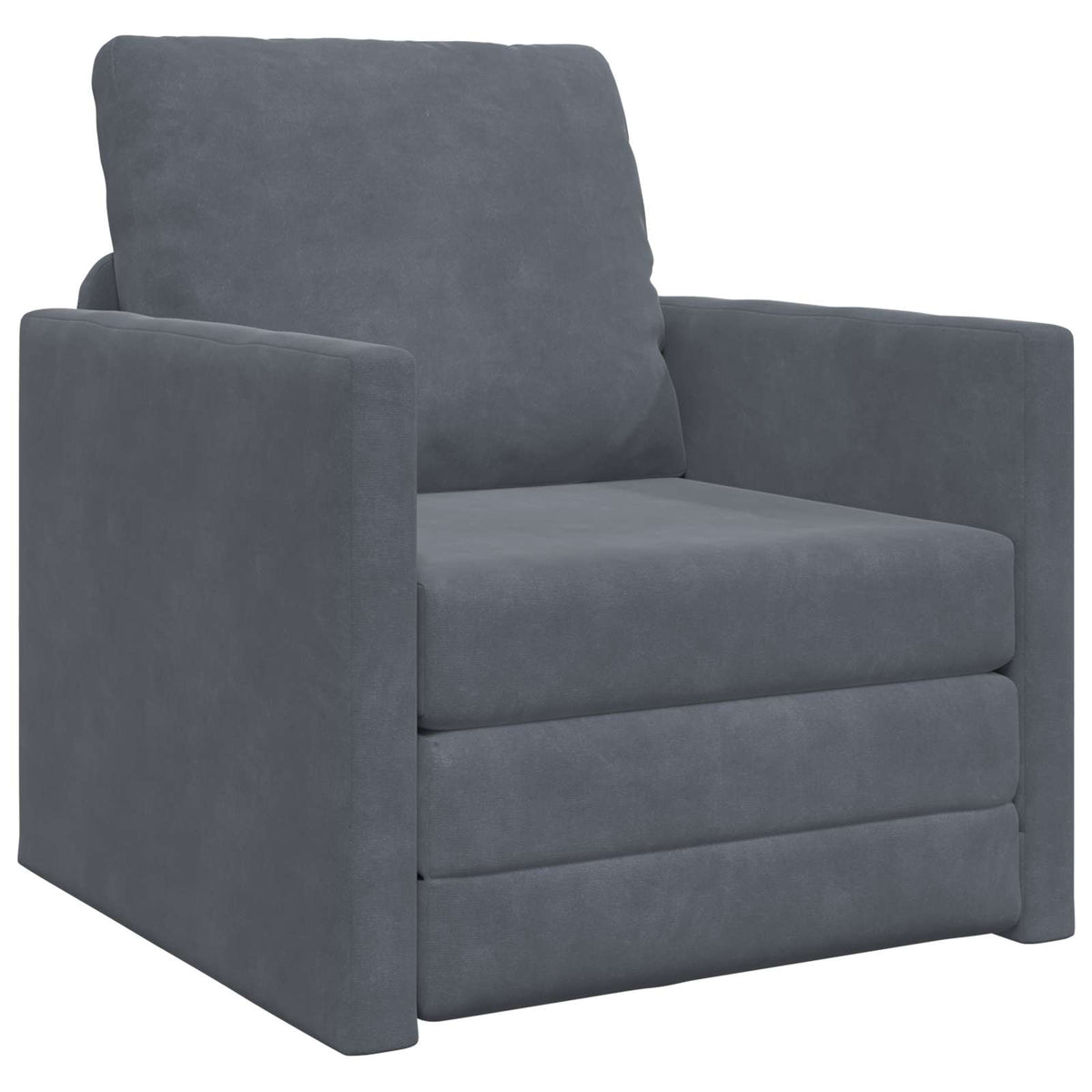 Sammenleggbar Sofa Seng Mørkegrå 74 X 77 X 81 Cm Fløyel