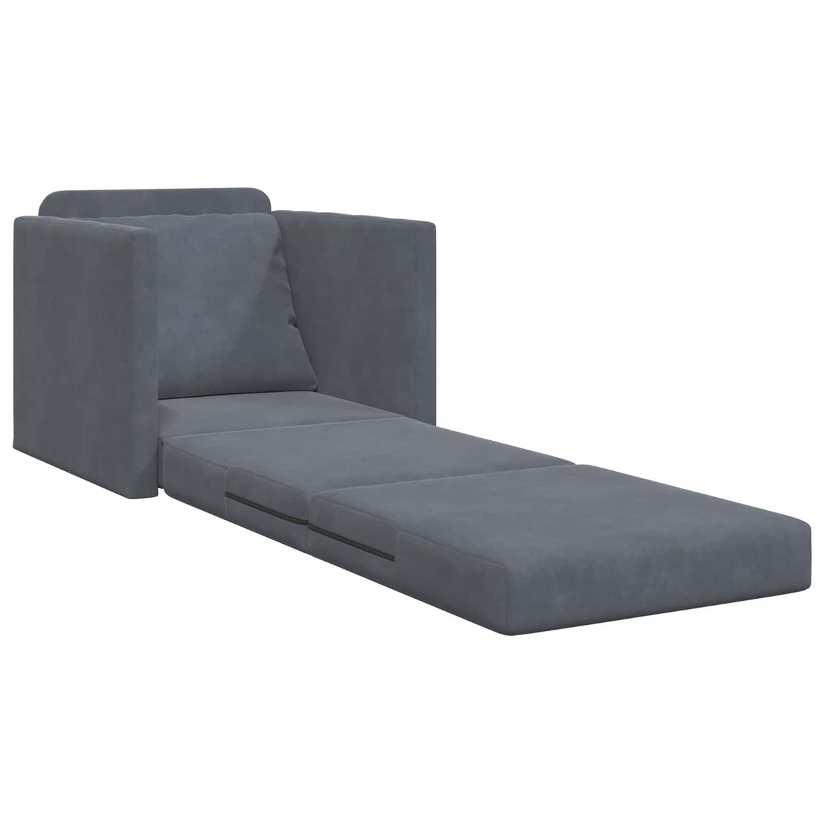 Sammenleggbar Sofa Seng Mørkegrå 74 X 77 X 81 Cm Fløyel