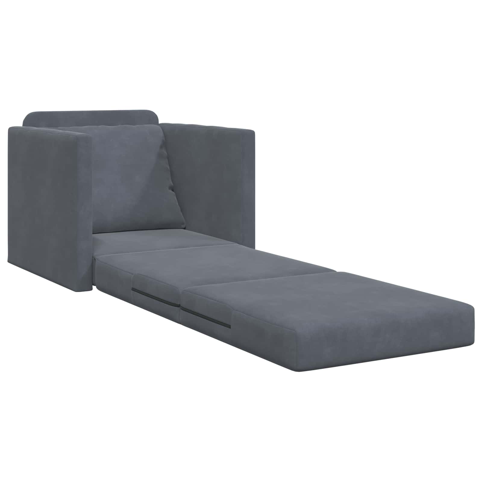 Sammenleggbar Sofa Seng Mørkegrå 74 X 77 X 81 Cm Fløyel