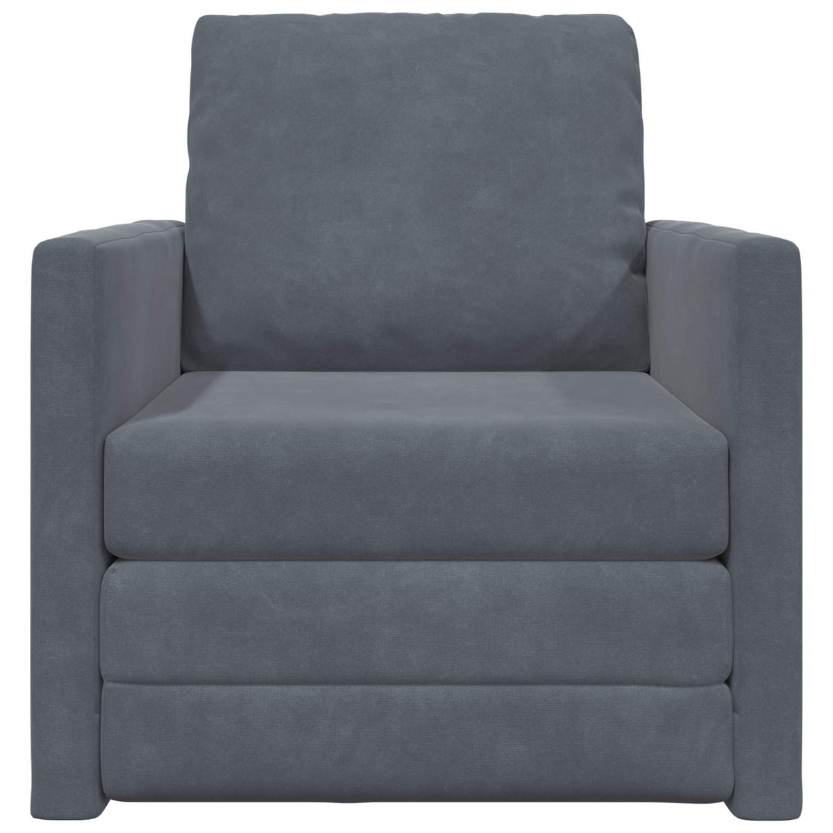 Sammenleggbar Sofa Seng Mørkegrå 74 X 77 X 81 Cm Fløyel