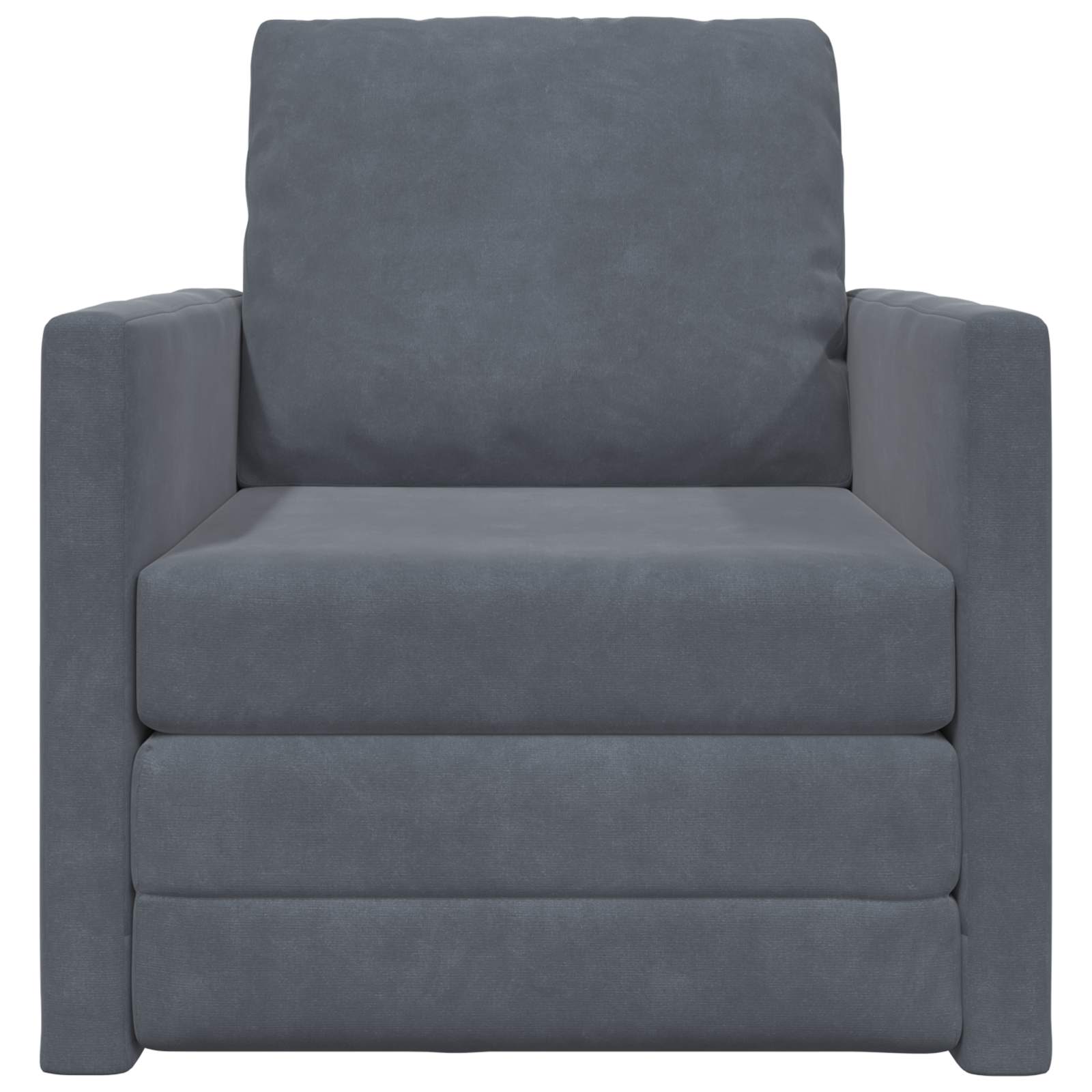 Sammenleggbar Sofa Seng Mørkegrå 74 X 77 X 81 Cm Fløyel