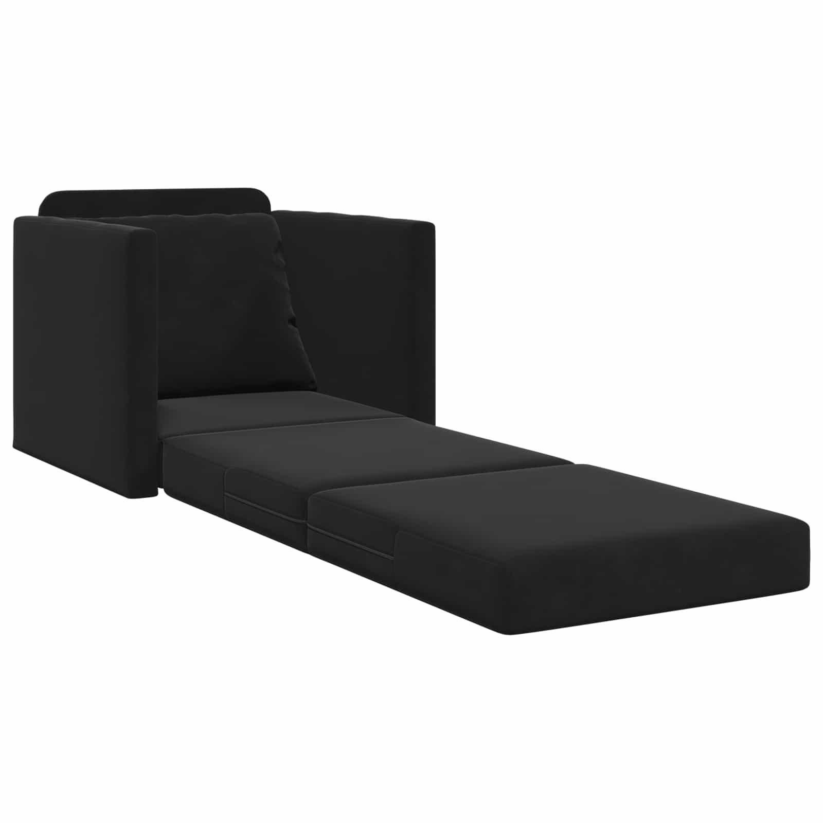 Sammenleggbar Sofa Seng Svart 74 X 77 X 81 Cm Fløyel