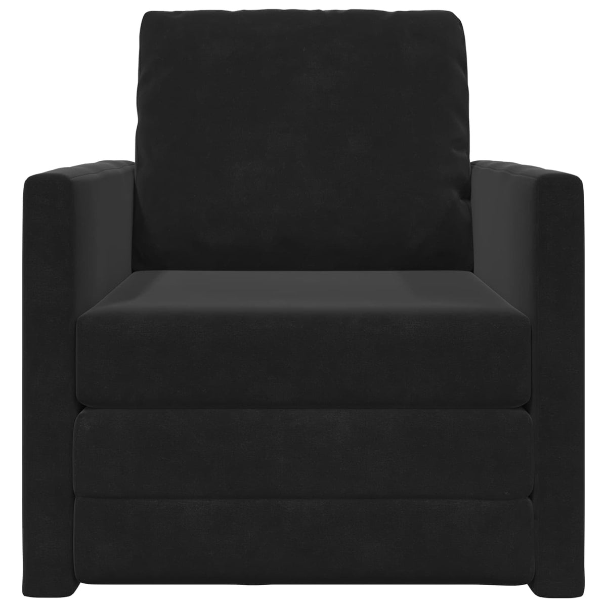 Sammenleggbar Sofa Seng Svart 74 X 77 X 81 Cm Fløyel