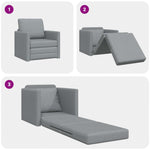 Sammenleggbar Sofa Seng Lysegrå 74 X 77 X 81 Cm Stoff