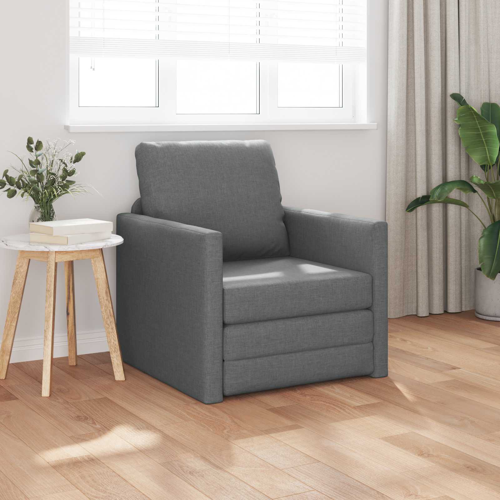 Sammenleggbar Sofa Seng Mørkegrå 74 X 77 X 81 Cm Stoff