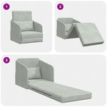 Sammenleggbar Sofa Seng Lysegrå 65 X 80 X 83 Cm Fløyel