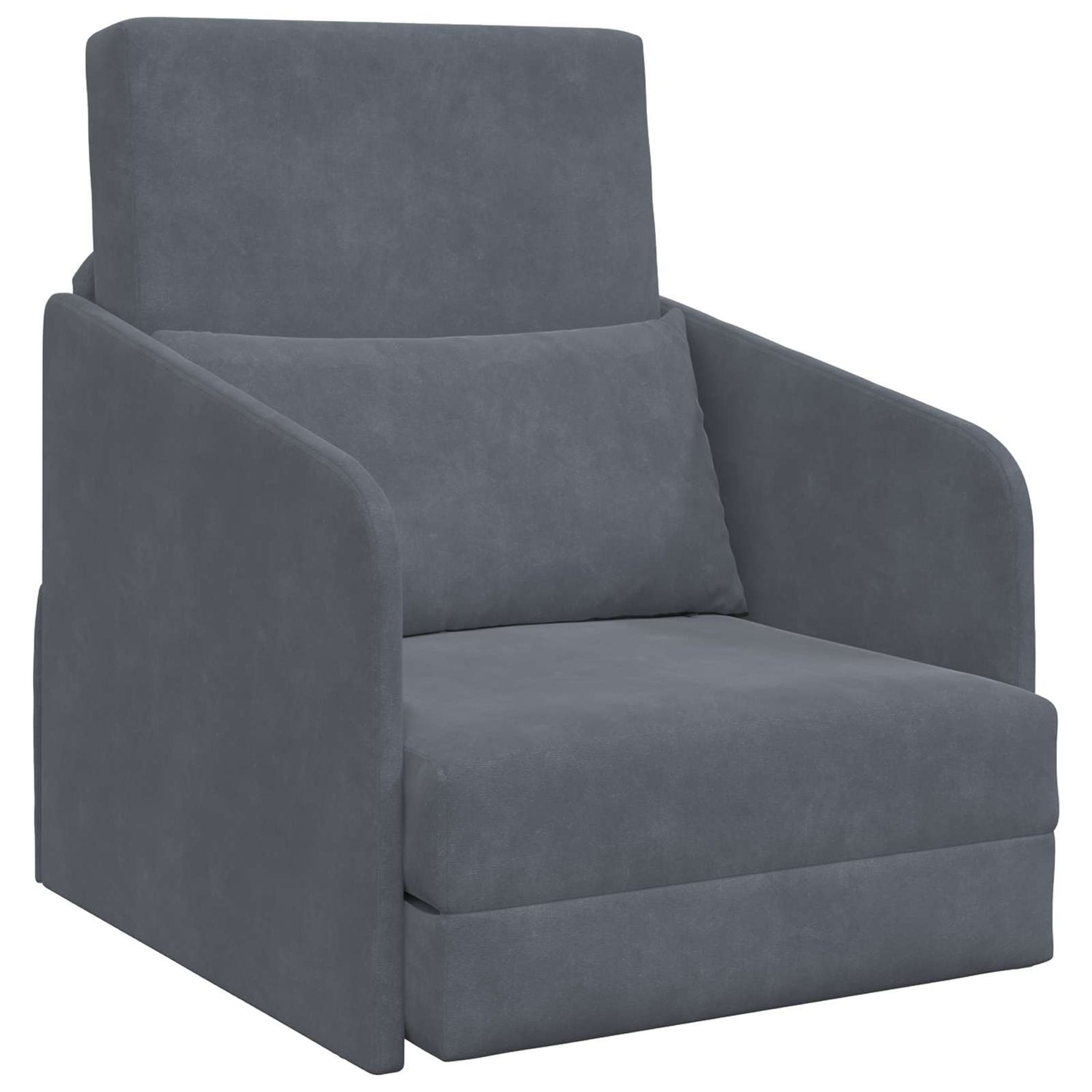 Sammenleggbar Sofa Seng Mørkegrå 65 X 80 X 83 Cm Fløyel