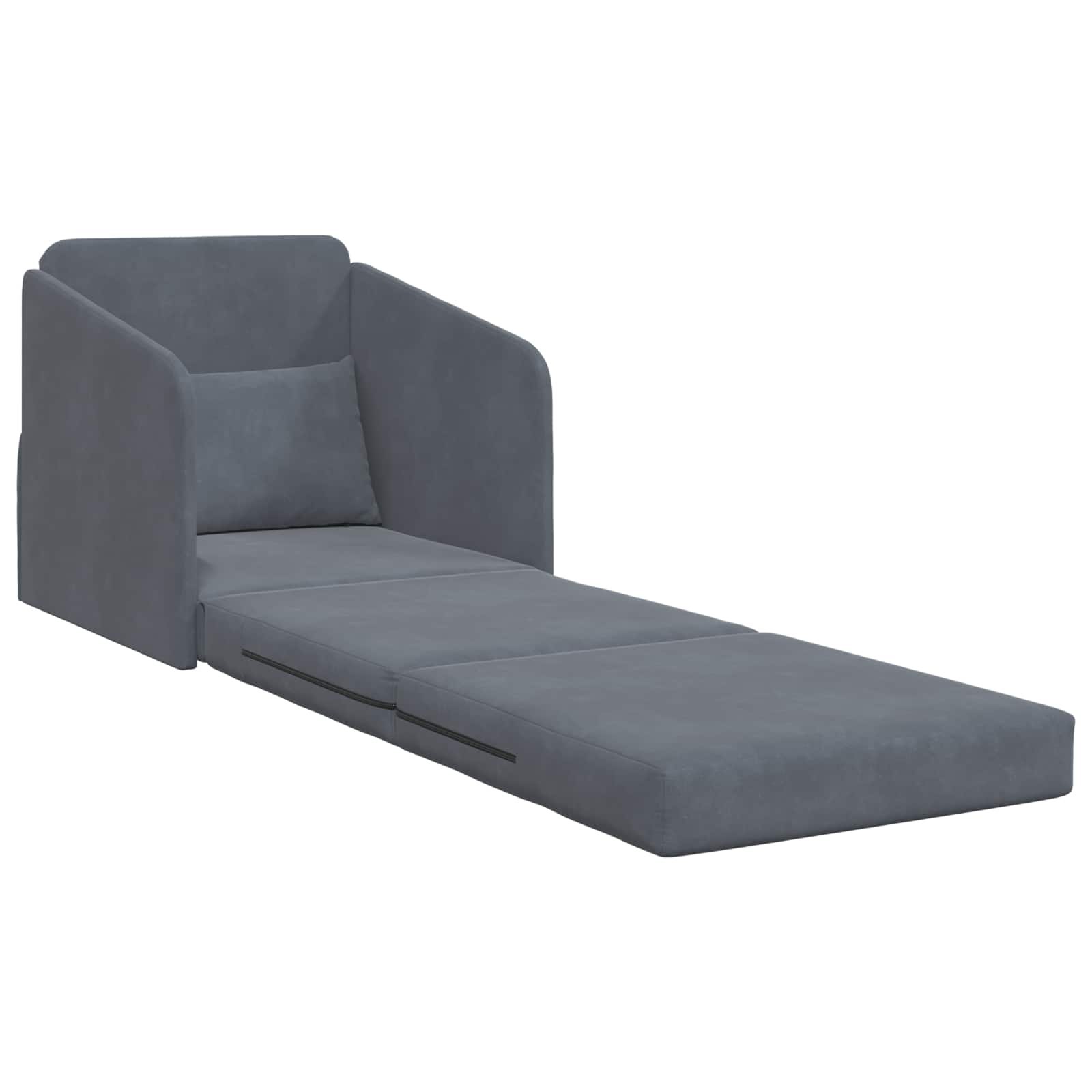 Sammenleggbar Sofa Seng Mørkegrå 65 X 80 X 83 Cm Fløyel