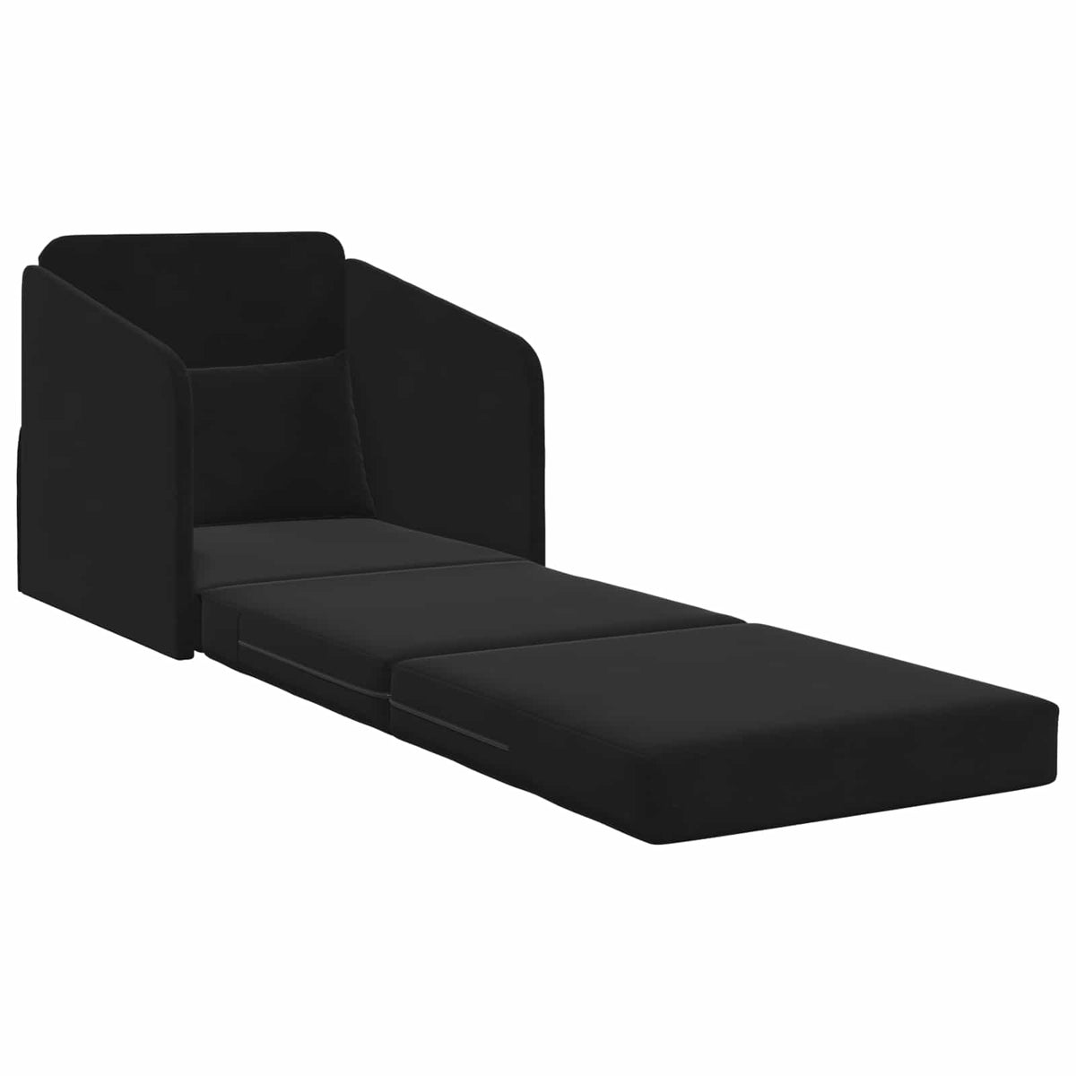 Sammenleggbar Sofa Seng Svart 65 X 80 X 83 Cm Fløyel