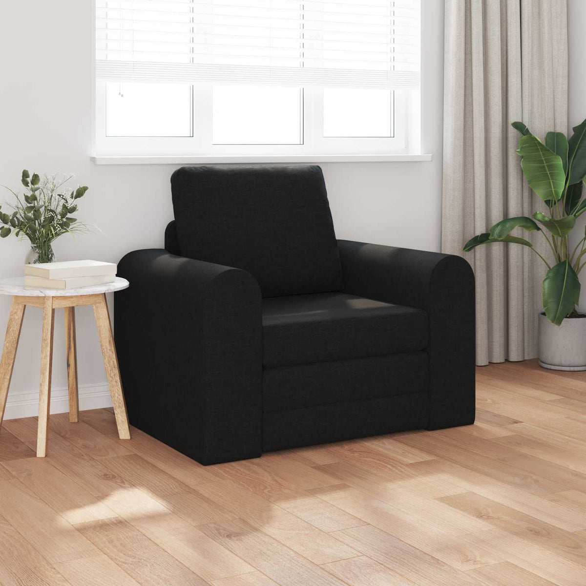 Sammenleggbar Sofa Seng Svart 98 X 71 X 83 Cm Stoff