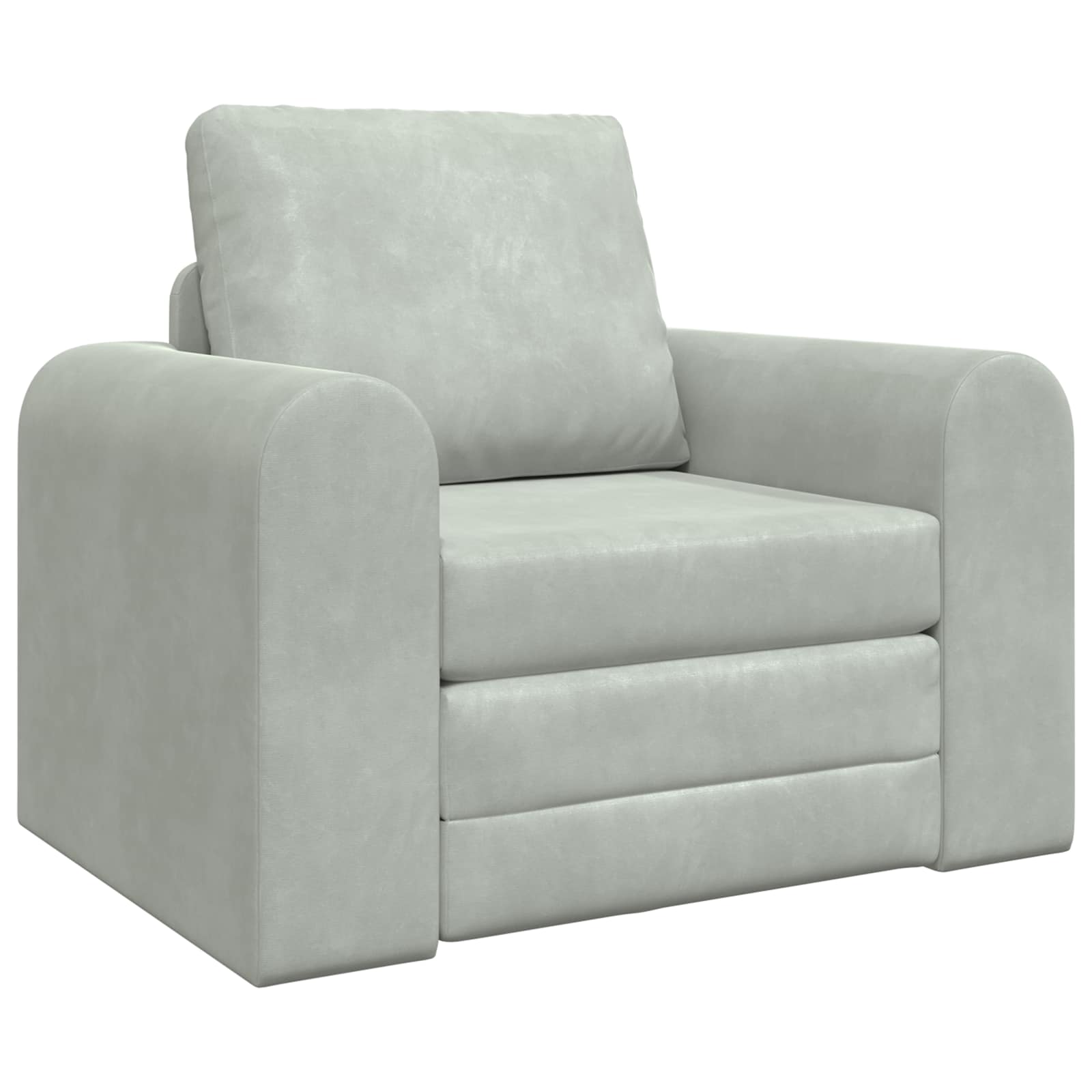 Sammenleggbar Sofa Seng Lysegrå 98 X 71 X 83 Cm Fløyel