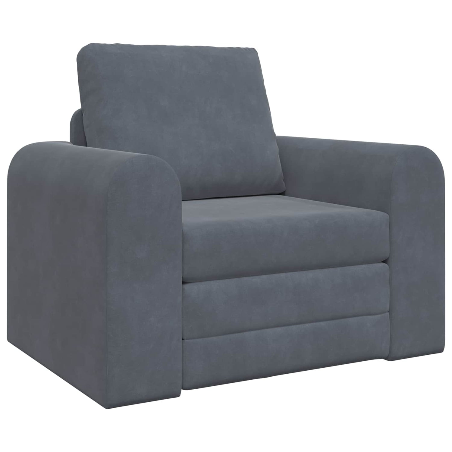 Sammenleggbar Sofa Seng Mørkegrå 98 X 71 X 83 Cm Fløyel