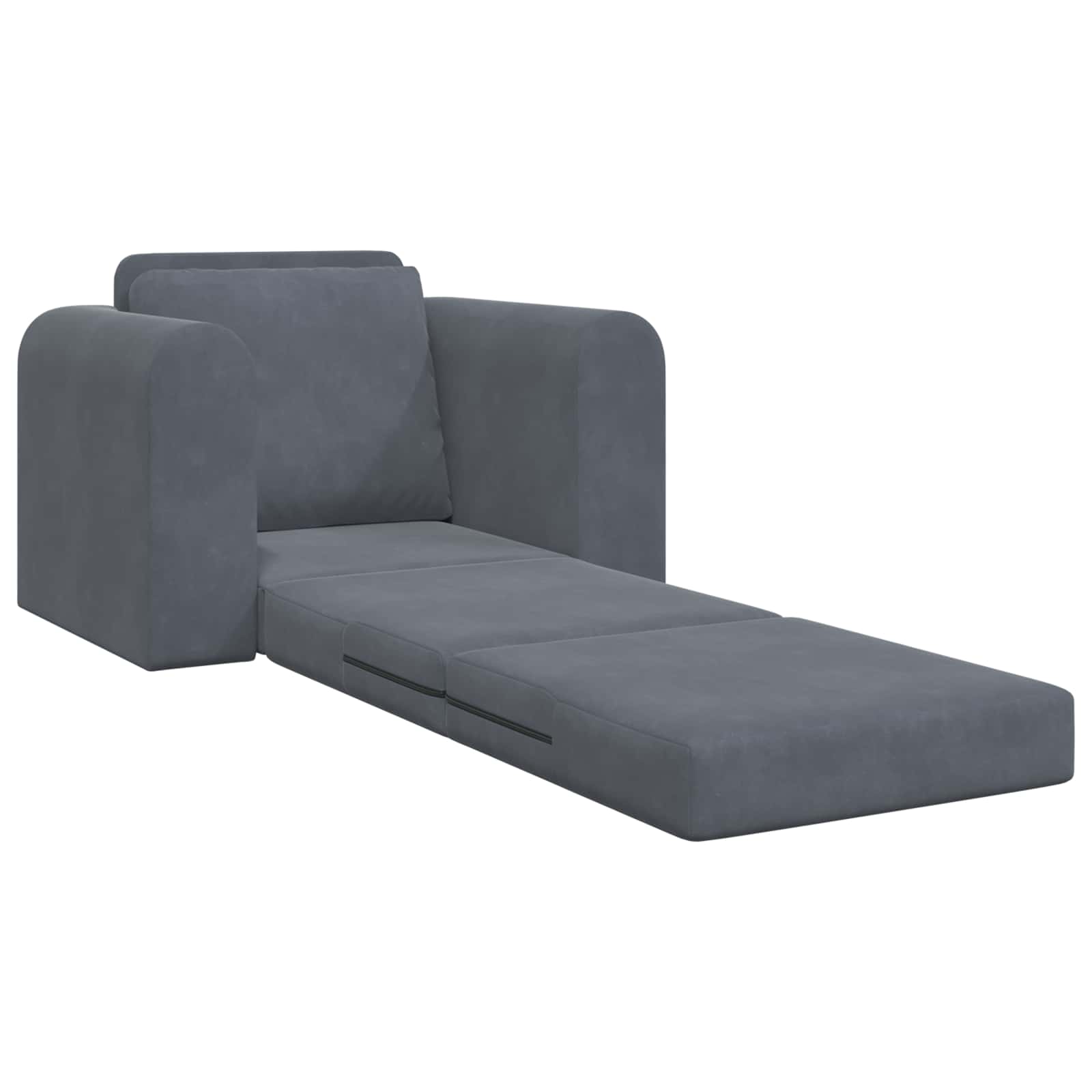Sammenleggbar Sofa Seng Mørkegrå 98 X 71 X 83 Cm Fløyel