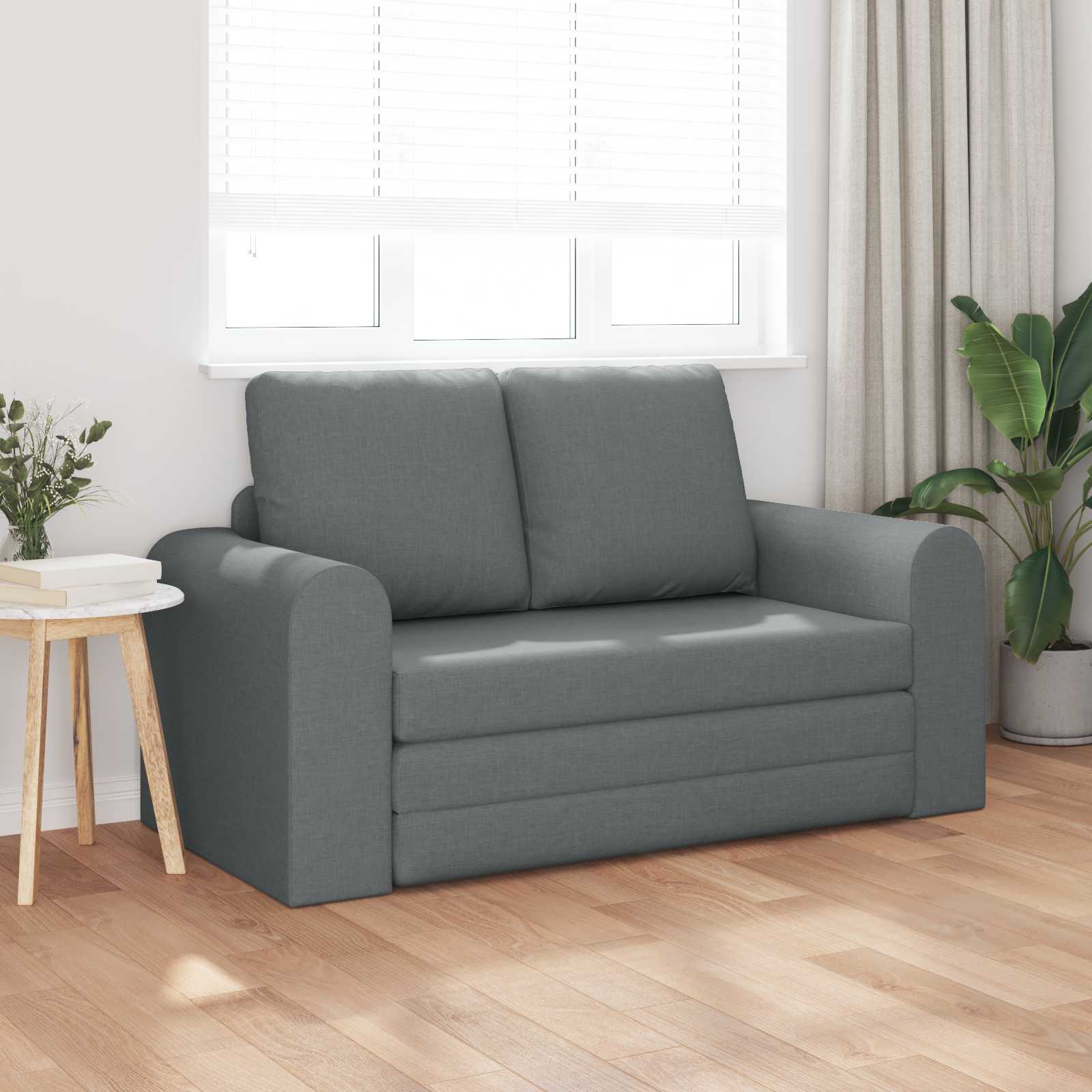 Sammenleggbar Sofa Seng Mørkegrå 148 X 71 X 83 Cm Stoff