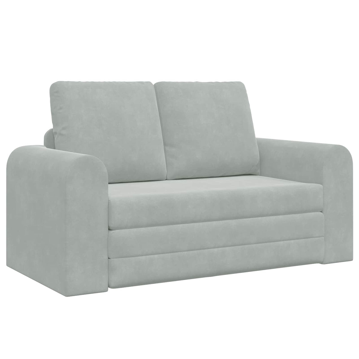 Sammenleggbar Sofa Seng Lysegrå 148 X 71 X 83 Cm Fløyel