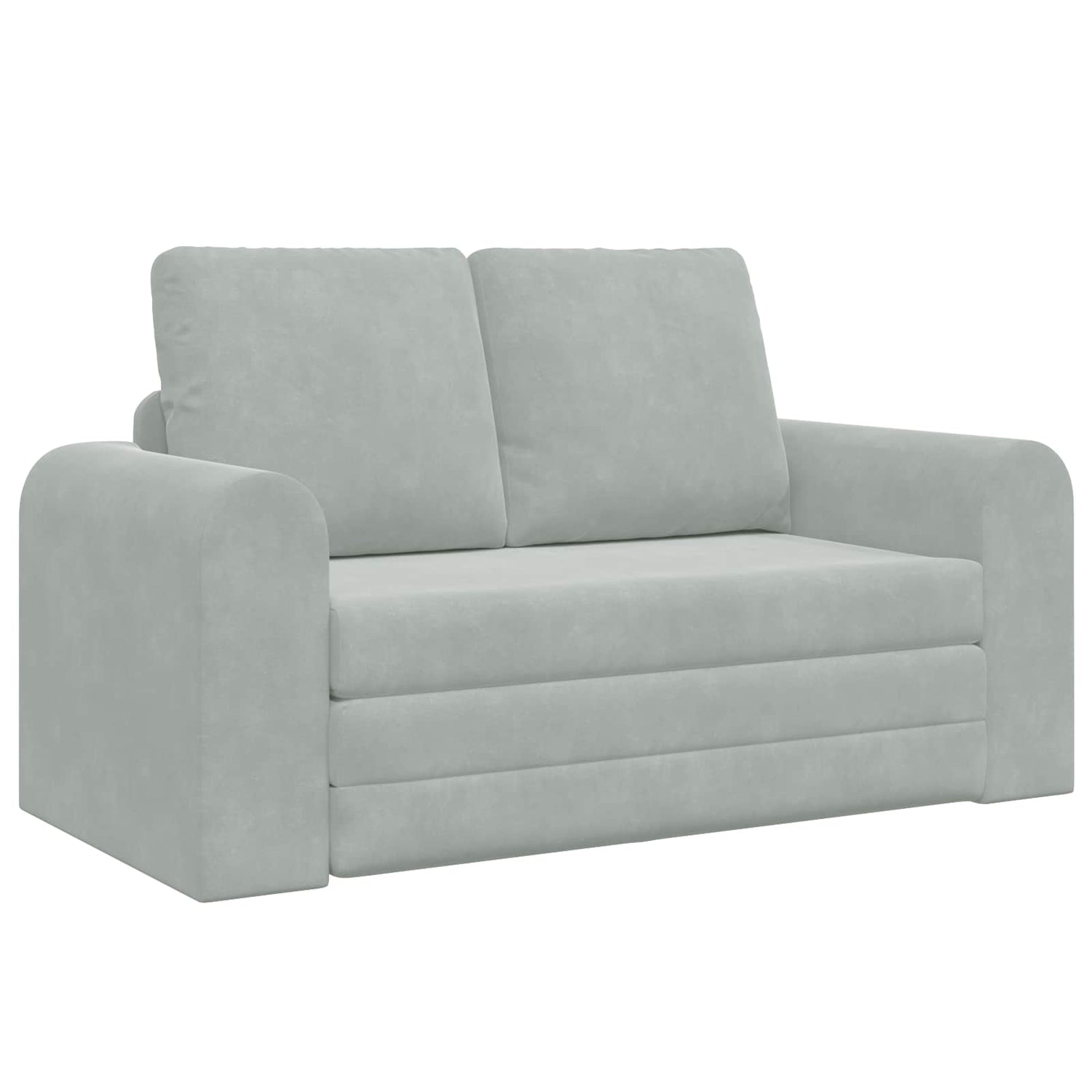 Sammenleggbar Sofa Seng Lysegrå 148 X 71 X 83 Cm Fløyel
