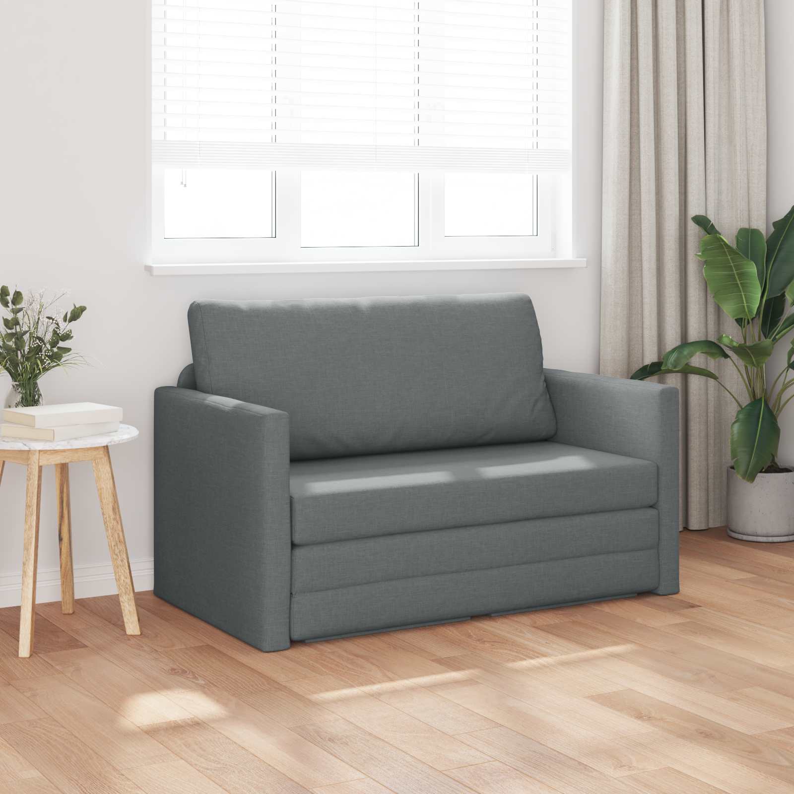 Sammenleggbar Sofa Seng Mørkegrå 124 X 71 X 78 Cm Stoff