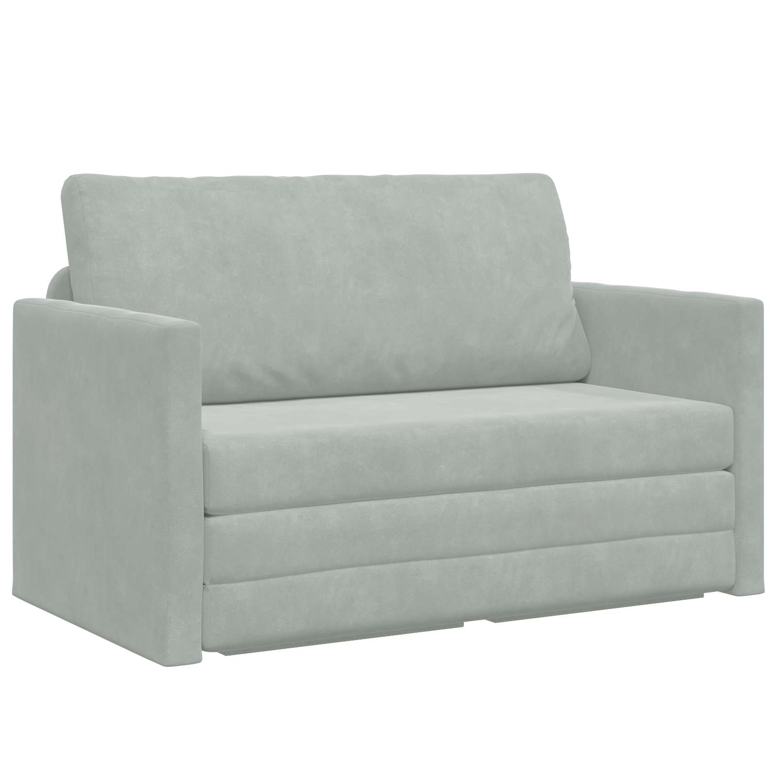 Sammenleggbar Sofa Seng Lysegrå 124 X 71 X 78 Cm Fløyel