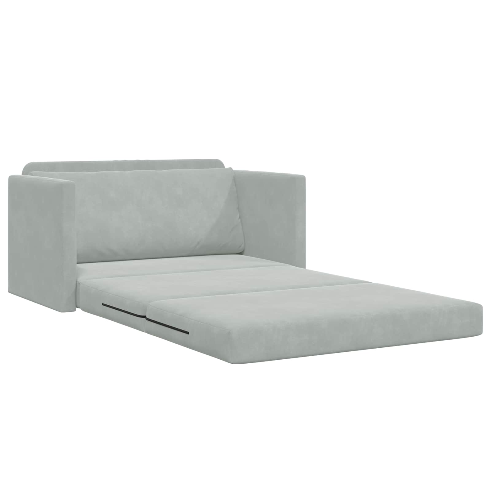 Sammenleggbar Sofa Seng Lysegrå 124 X 71 X 78 Cm Fløyel