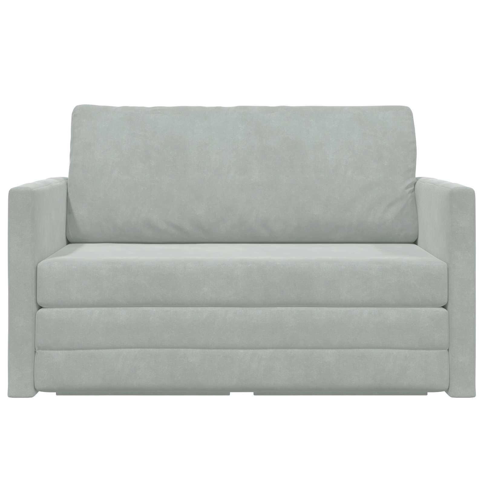 Sammenleggbar Sofa Seng Lysegrå 124 X 71 X 78 Cm Fløyel