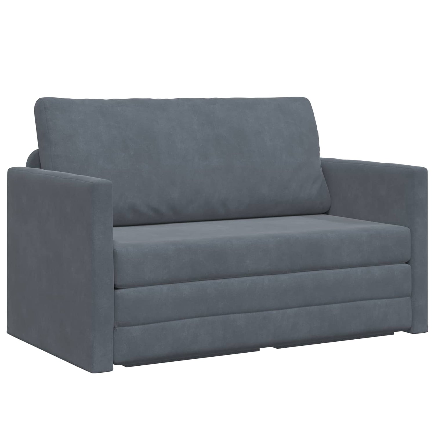 Sammenleggbar Sofa Seng Mørkegrå 124 X 71 X 78 Cm Fløyel