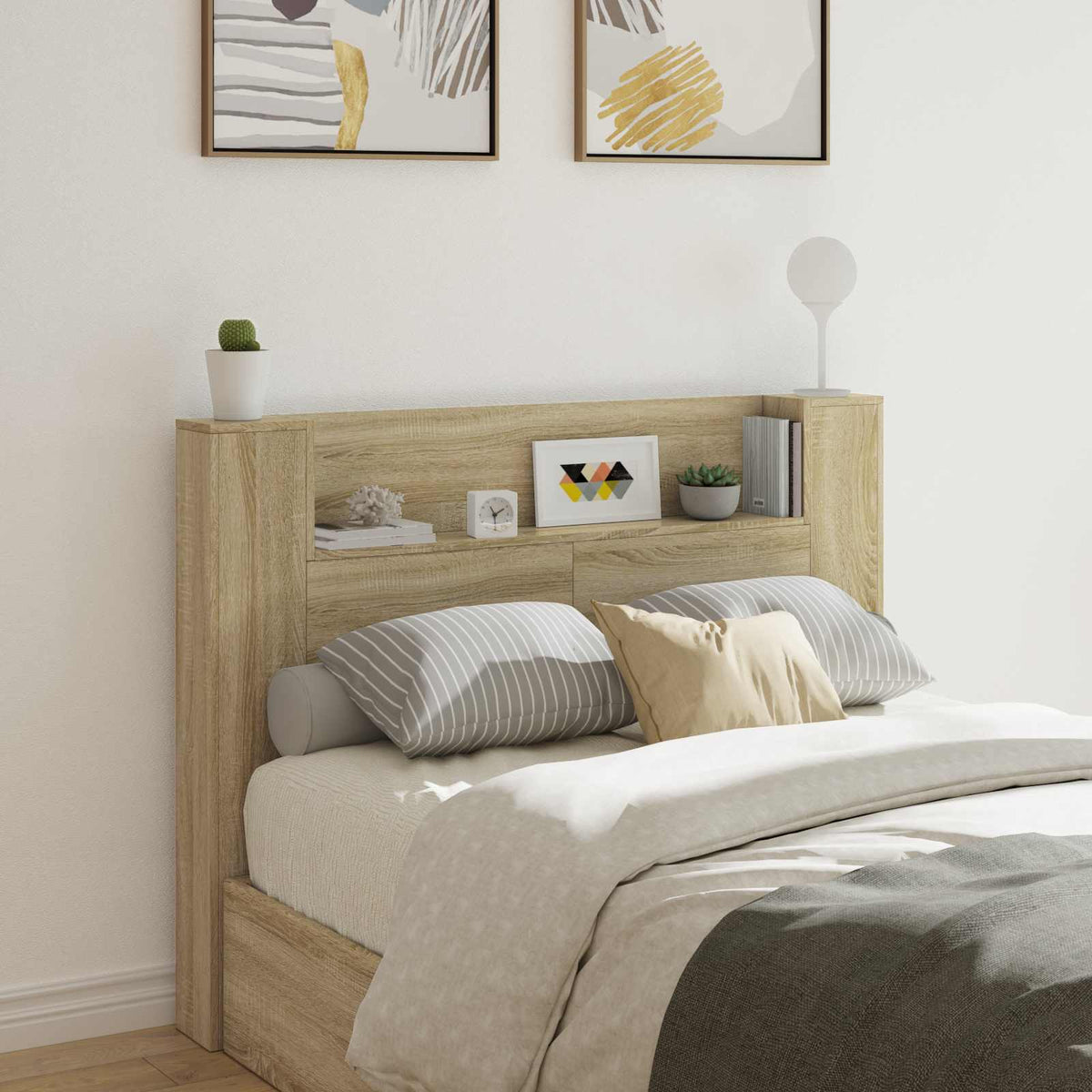 Hodegavlskap Med Led Med Hylle Sonoma 140 X 16,5 X 103,5 Cm