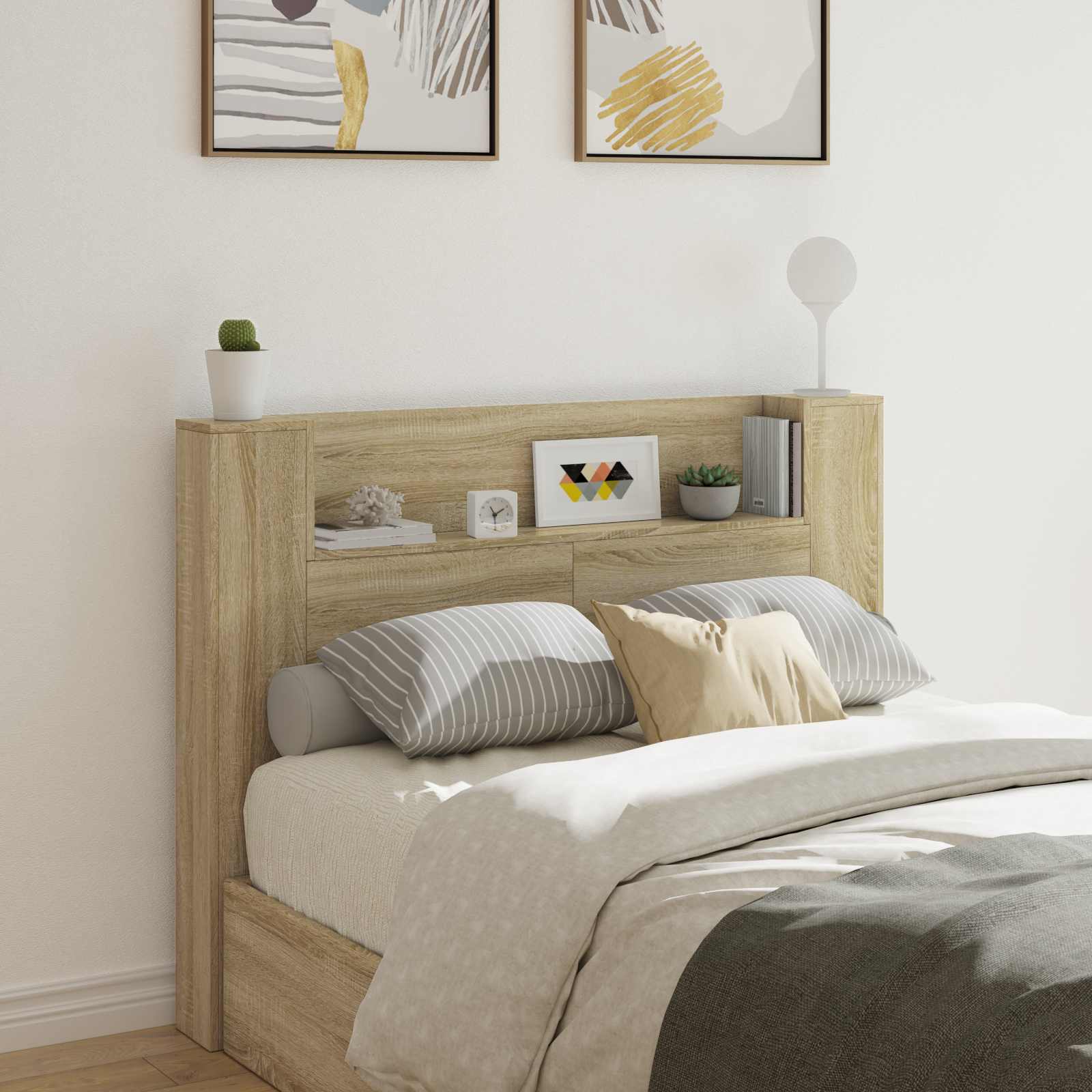 Hodegavlskap Med Led Med Hylle Sonoma 140 X 16,5 X 103,5 Cm