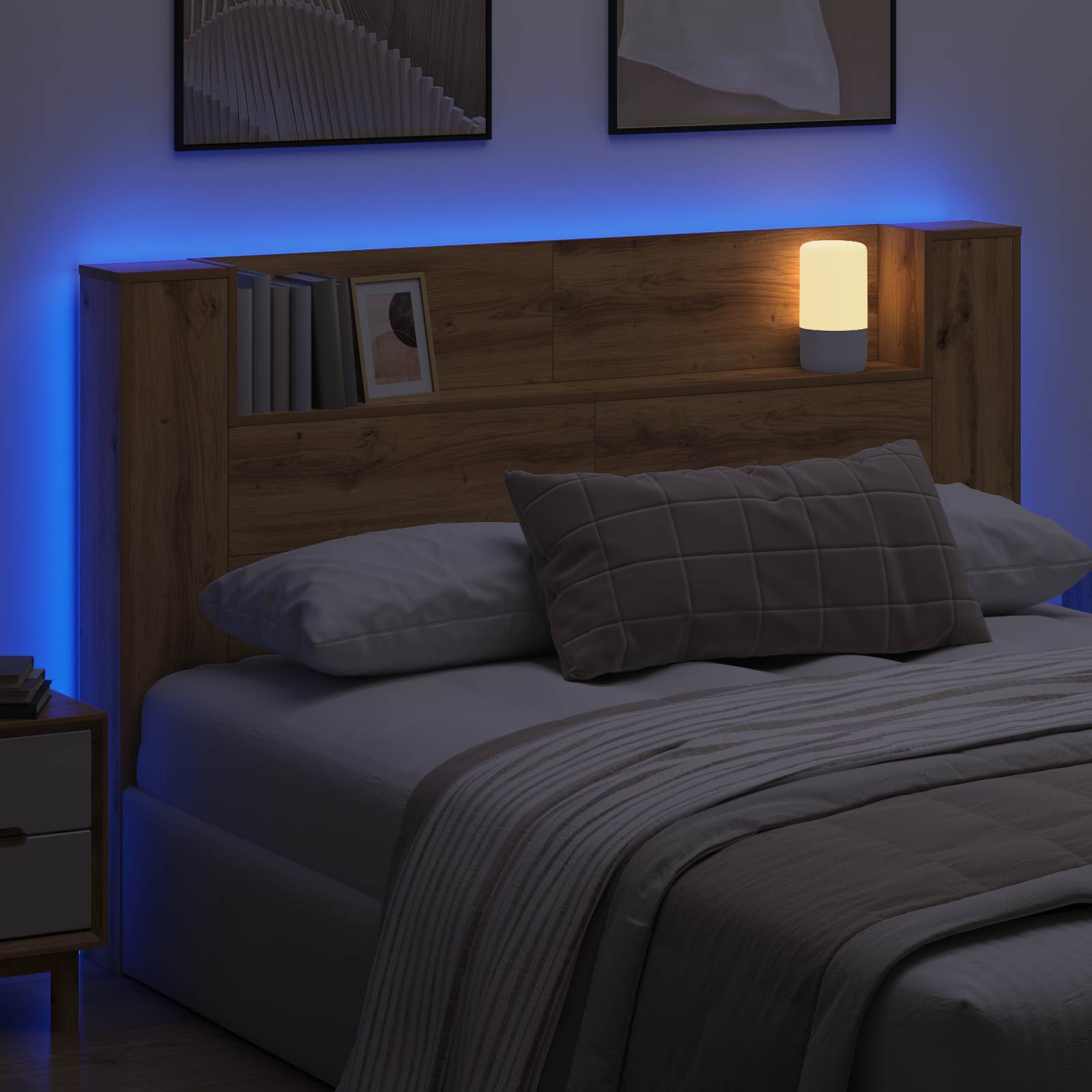 Hodegavlskap Med Led Artisan Eik 160 X 16,5 X 103,5 Cm