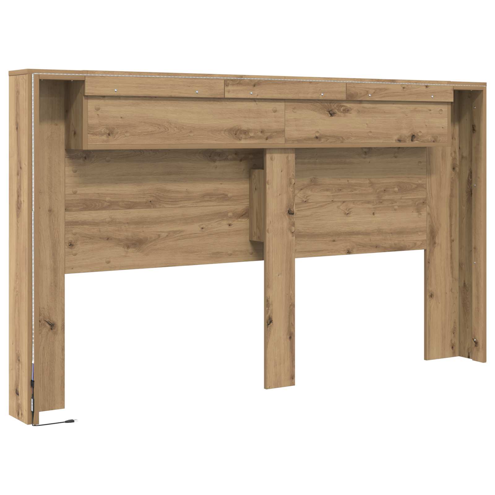 Hodegavlskap Med Led Kunstnerisk Eik 180 X 16,5 X 103,5 Cm