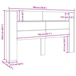 Hodegavlskap Med Led Kunstnerisk Eik 180 X 16,5 X 103,5 Cm