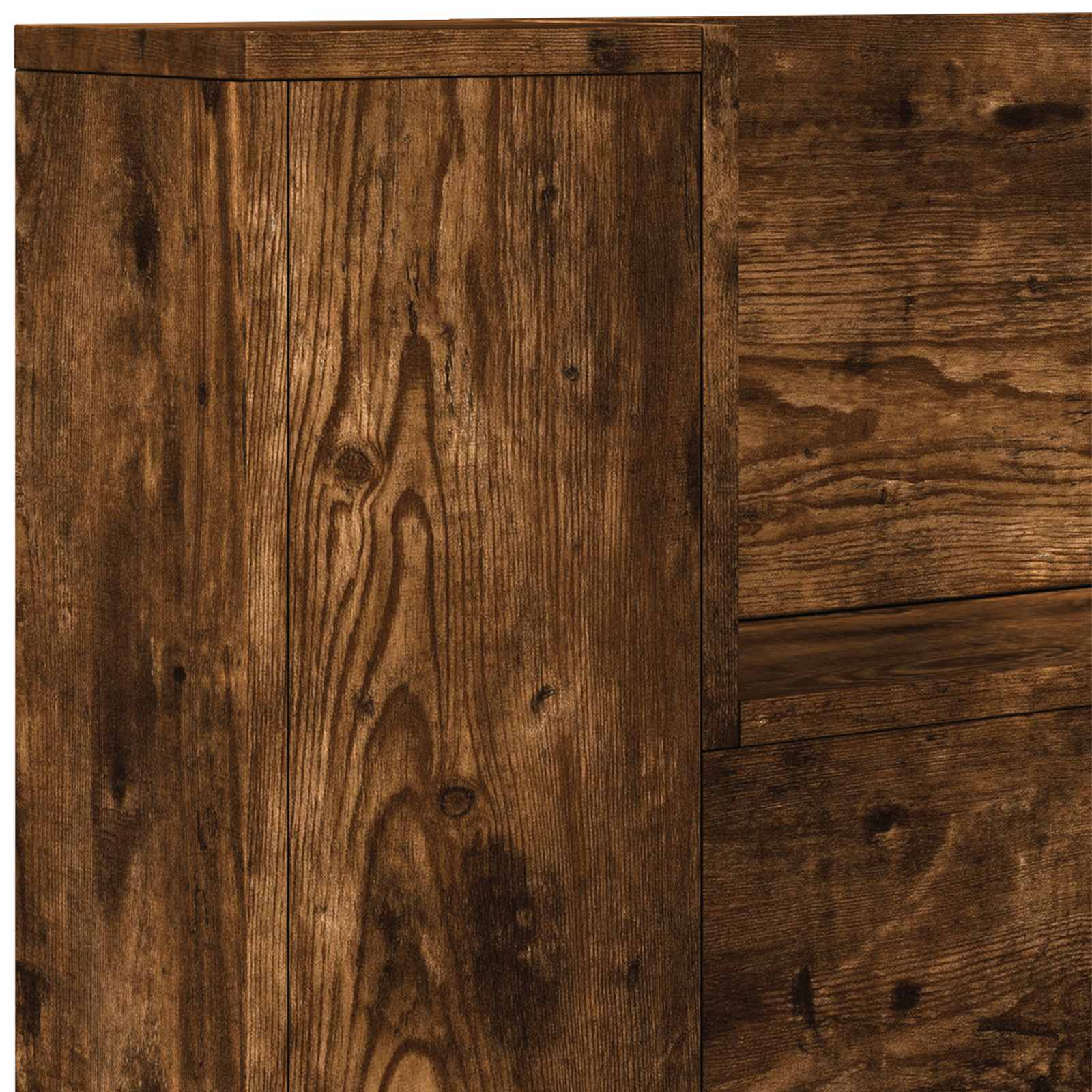 Hodegavlskap Med Led Med Hylle Røkt Eik 160 X 16,5 X 103,5 Cm