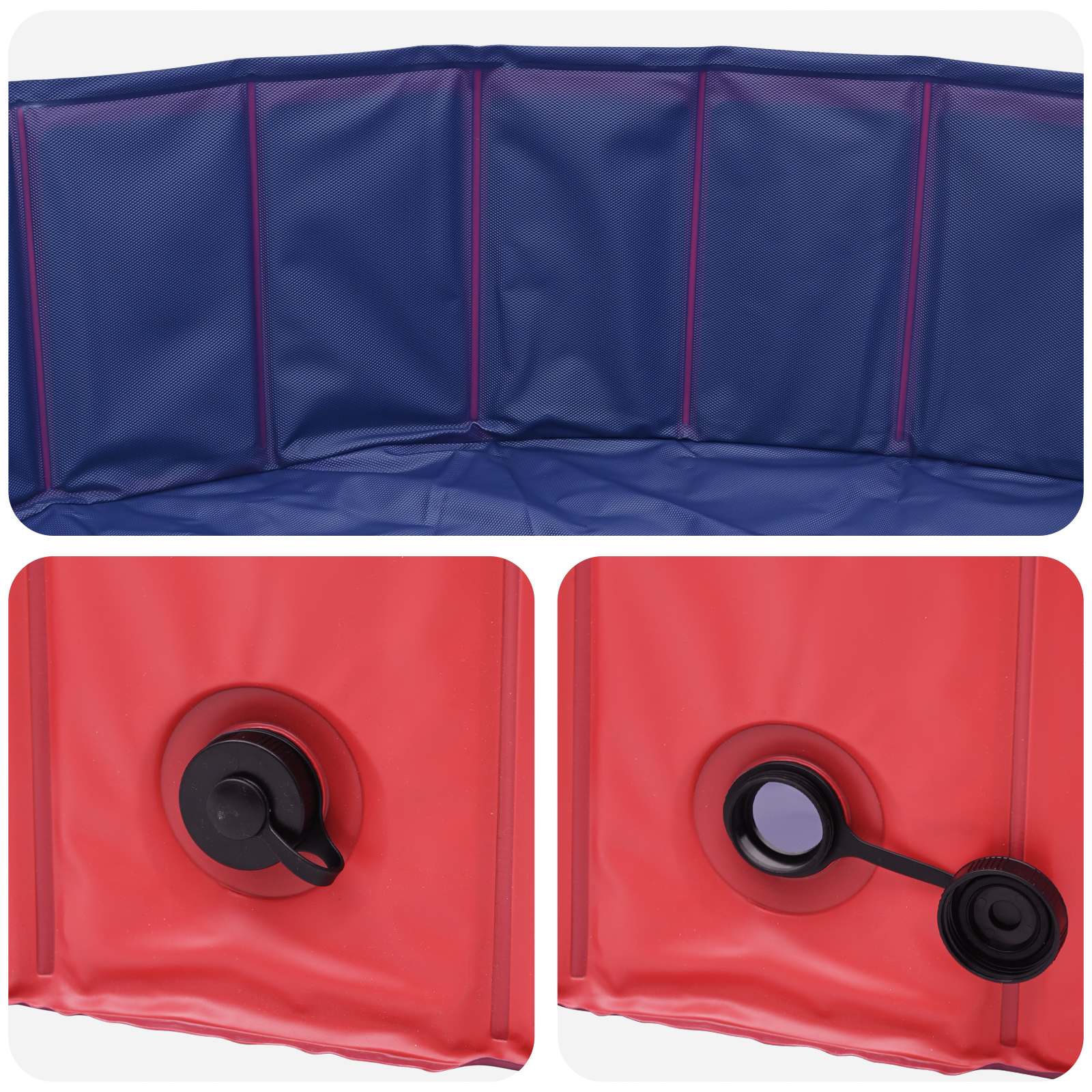 Sammenleggbar Hundebasseng Rød 80 X 80 X 12 Cm Pvc