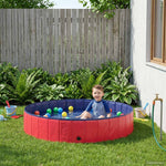 Sammenleggbar Hundebasseng Rød Og Blå Ø 160 X 30 Cm Pvc