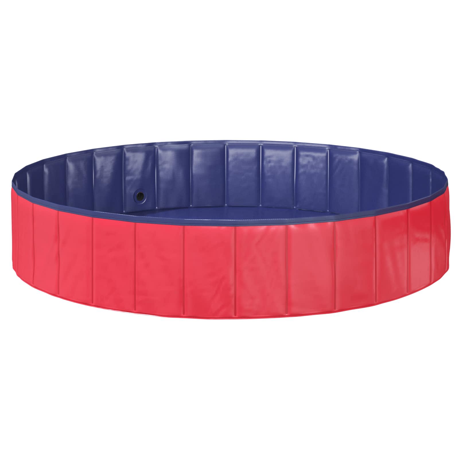 Sammenleggbar Hundebasseng Rød Og Blå Ø 160 X 30 Cm Pvc