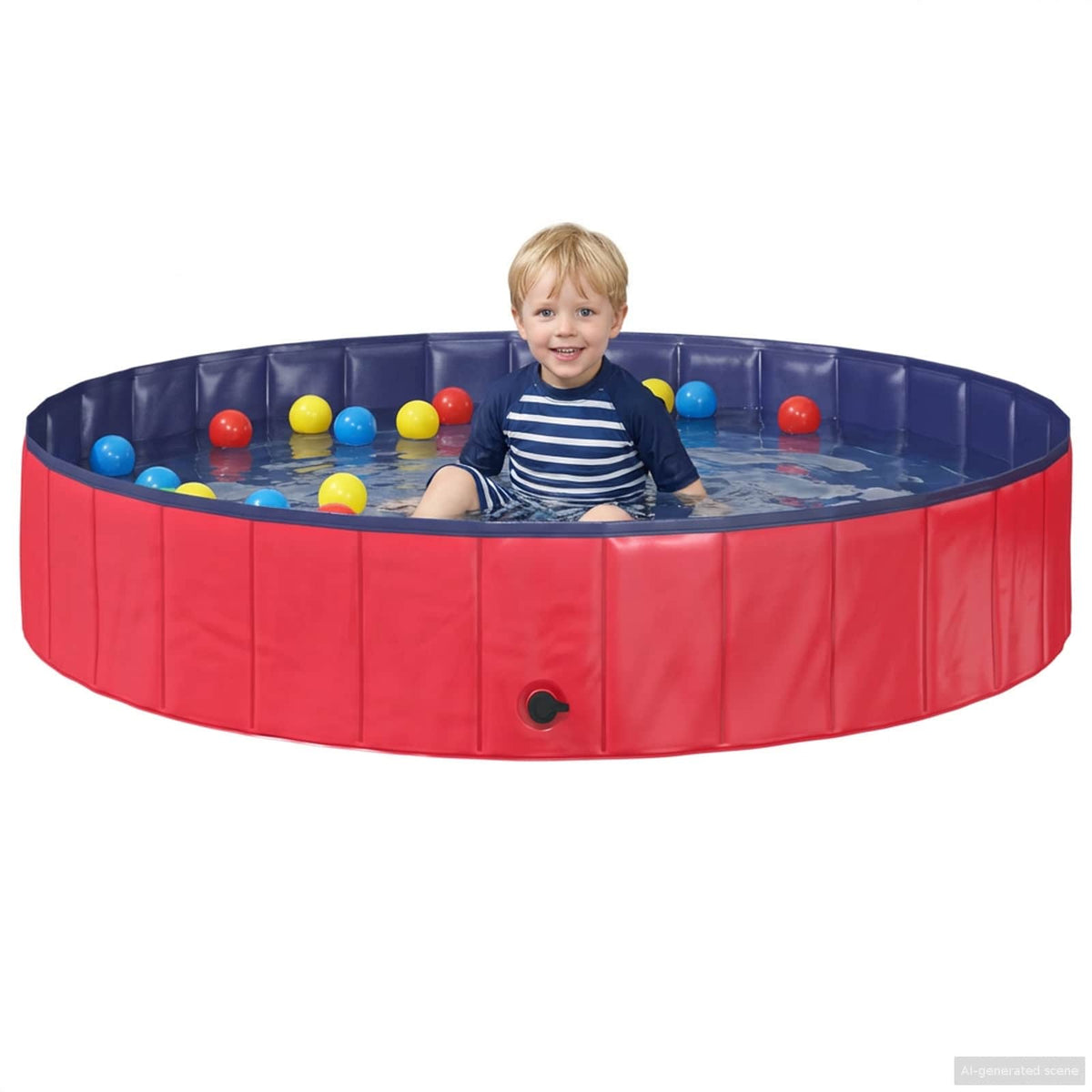 Sammenleggbar Hundebasseng Rød Og Blå Ø 160 X 30 Cm Pvc