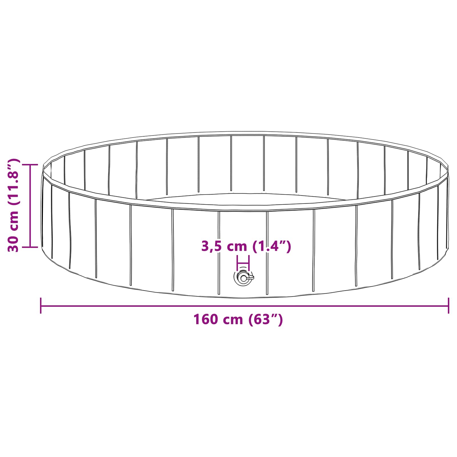 Sammenleggbar Hundebasseng Rød Og Blå Ø 160 X 30 Cm Pvc