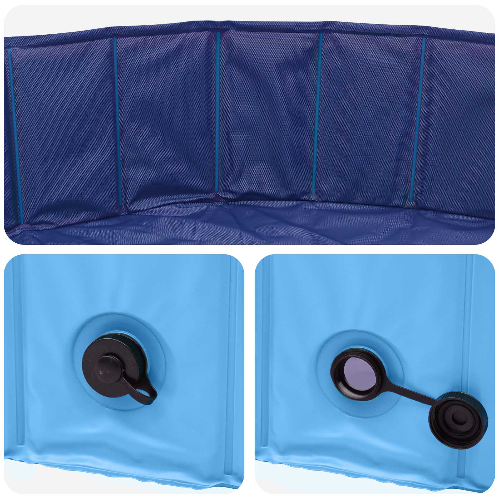 Sammenleggbar Hundebasseng Blå 80 X 80 X 12 Cm Pvc